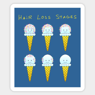 Funny Hair Loss Stages - Ice Cream Cones Sticker